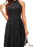 Women's Boho Stand Neck Off Shoulder Sleeveless Dress